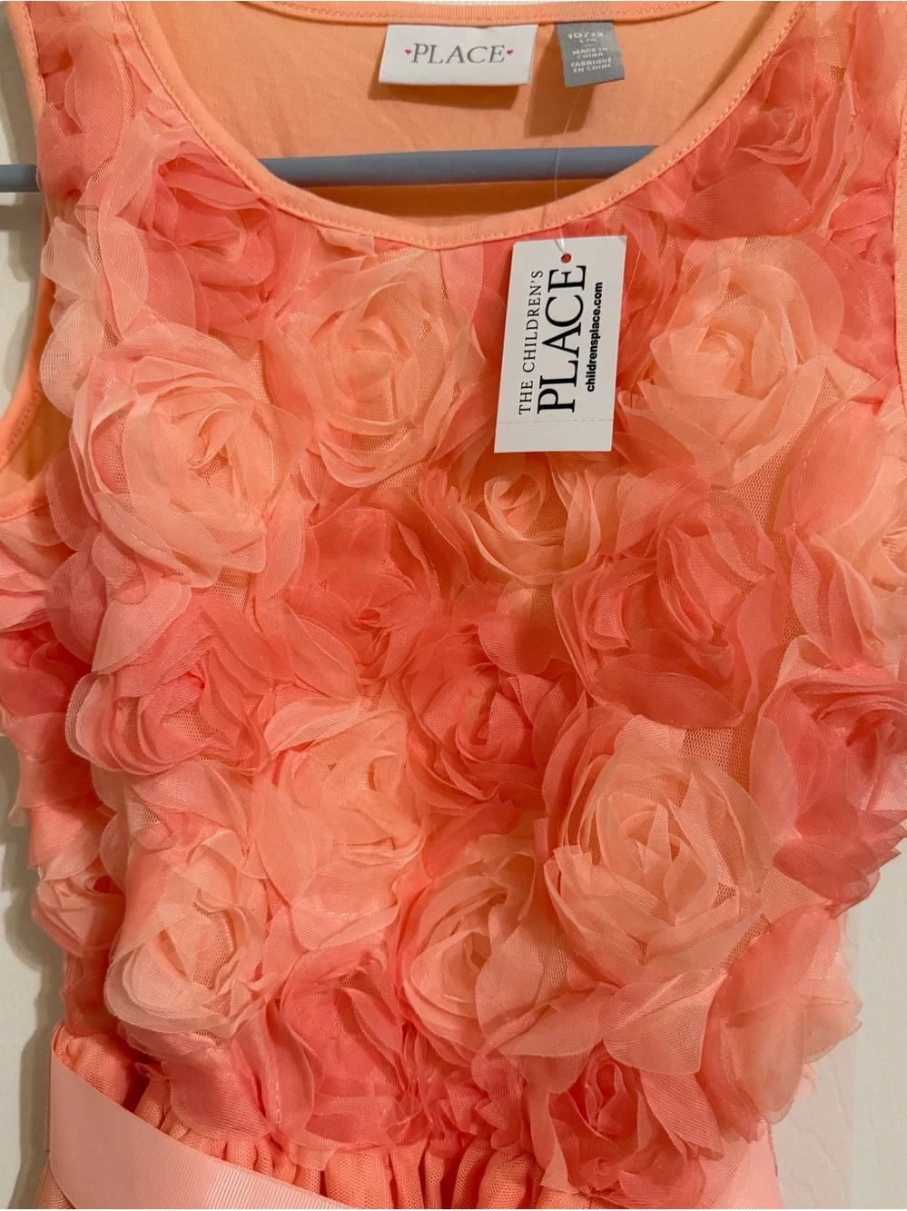 The Children's Place Coral Floral Bow Dress for Girls NWT 10/12